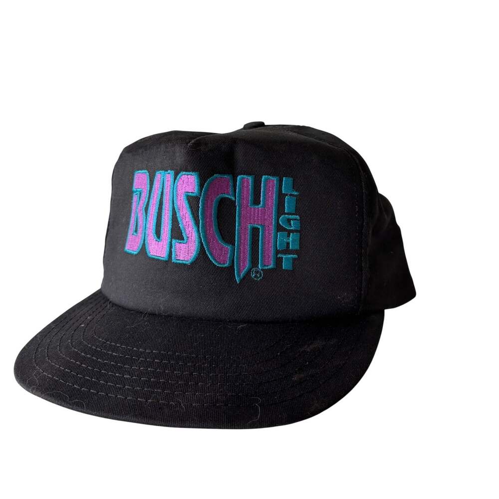 Busch Light Black Trucker Cap OSFA Snap Back USA